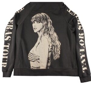 Taylor Swift Eras Tour Hoodie Womens S Oversized Black Graphic Official Merch